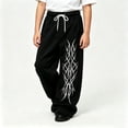 thumbnail image 2 of JAJAHO Girls Boys Baggy Sweatpants Gothic Graphic Drawstring Wide Leg Y2k Pants For Kids Teens 4-15Y, 2 of 5