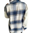thumbnail image 4 of Womens Plaid Brushed Flannel Shacket Sherpa Patchwork Button Down Shirt, 4 of 6