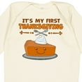 thumbnail image 4 of Inktastic It's My 1st Thanksgiving with Cute Smiling Pumpkin Pie Boys or Girls Long Sleeve Baby Bodysuit, 4 of 5