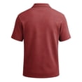 thumbnail image 4 of Men's Polo Shirts Short Sleeve Solid Pique Knit Slim Fit Collared Golf Shirts Men's Casual Shirts Business Casual Shirts Red M, 4 of 6
