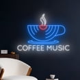 thumbnail image 2 of Handmadetneonsign Coffee Music Neon Sign, Coffee Cup Record Disc Wall Decor, Coffee Cup Disc Wall Decor, 2 of 5