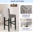 thumbnail image 5 of Bar Stool Covers, Plaid Furniture Chair Seat Cover Stretch Barstool Slipcover Dining Chair Covers Machine Washable for Living Room-White-Set of 4, 5 of 8