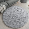 thumbnail image 2 of KIXINWA Grey Round Rug for Kids Room, Fluffy Circle Rug for Bedroom, 4x4 Feet Fuzzy Circular Rug, Soft Plush Area Rug for Bedroom, Non Slip Shaggy Living Room Rug, Nursery Dorm Cute Small Gray Rug, 2 of 6