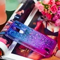 thumbnail image 4 of Soatuto For LG K8 (2018) Case / LG Aristo 2 / Aristo 3 / Zone 4 / Fortune 2 Case Liquid Glitter Cute Gradient Quicksand Flowing Liquid Floating Soft TPU Bling Sparkly For Women Girls - Blue+Purple, 4 of 7