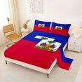 thumbnail image 2 of Manfei Haiti Flag Queen Sheets,Patriotic Theme Art Queen Sheet Sets,Blue Red Green,4 Pieces,1 Flat Sheet, 1 Fitted Sheet and 2 Pillowcases, 2 of 6