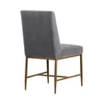 thumbnail image 3 of Armen Living Memphis Grey Velvet and Antique Brass Accent Dining Chair- Set of 2, 3 of 10