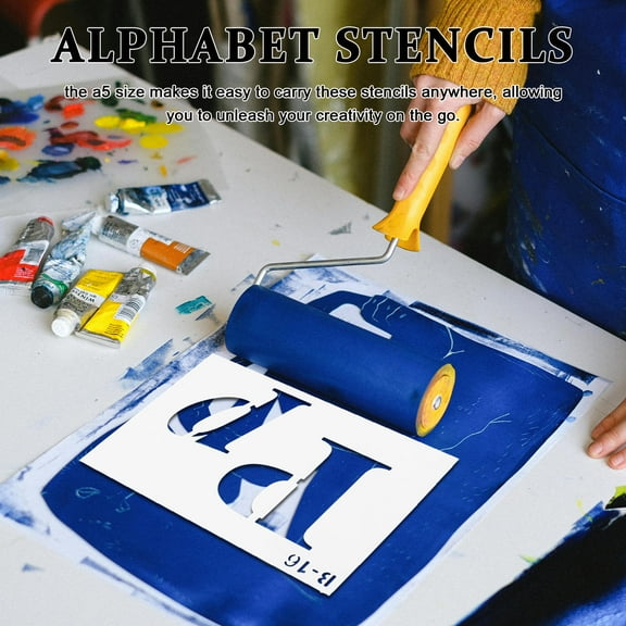 HOMEMAXS 40pcs DIY Scrapbook Lettering and Symbol Stencils for Creative Journaling Crafting Letter Stencil for Painting Alphabet Stencil