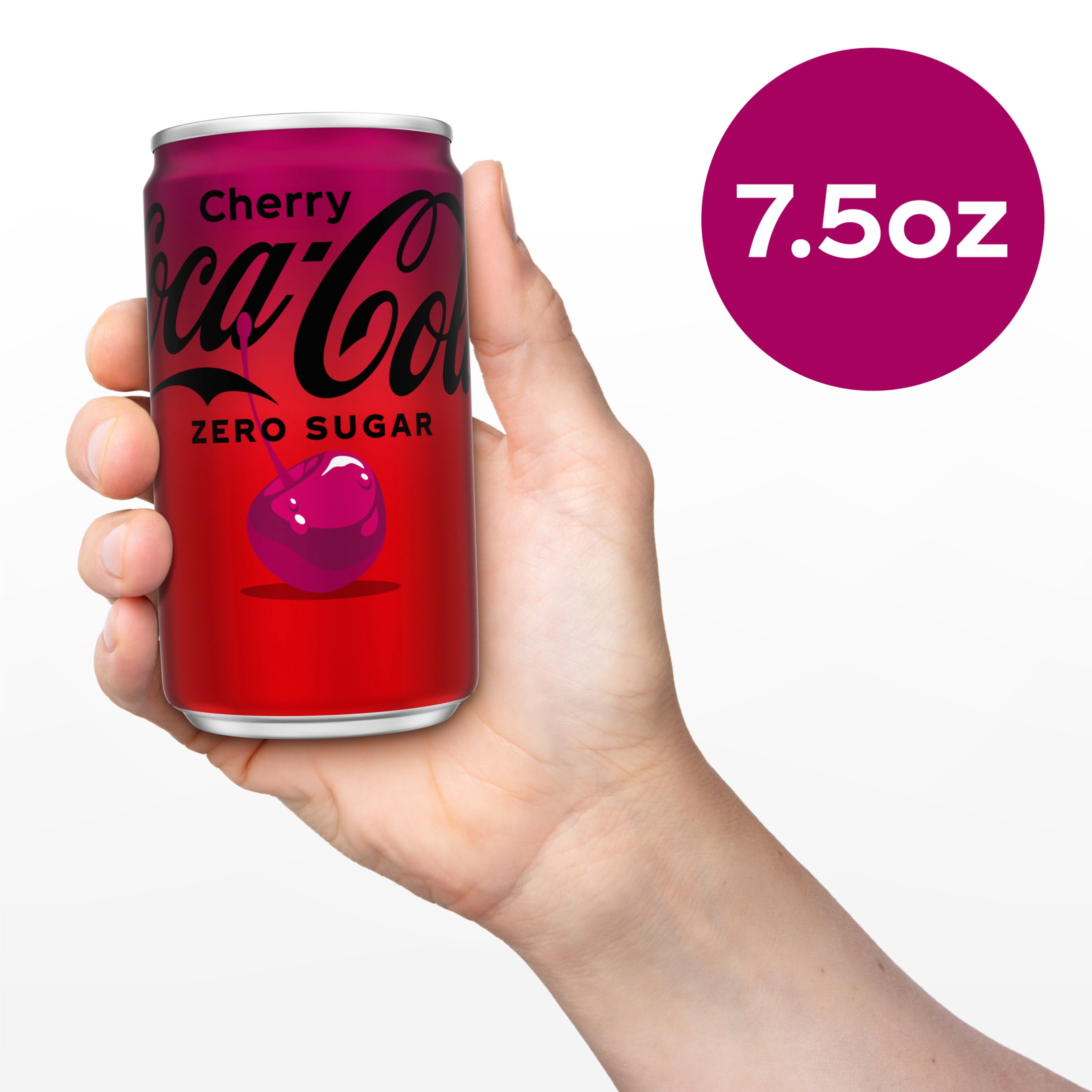 Coca-Cola Zero Sugar Cherry Soda Pop Mini Cans, 7.5 fl oz, 6 Pack