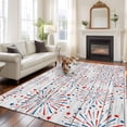 thumbnail image 2 of 4th of July Area Rugs 6'x9', Washable Small Throw Rugs for Kitchen Dining room, Independence Day Farmhouse Wooden Grain Indoor Outdoor Rug Non-Slip Low Pile Carpet Runner Reversible Floor Mats, 2 of 8