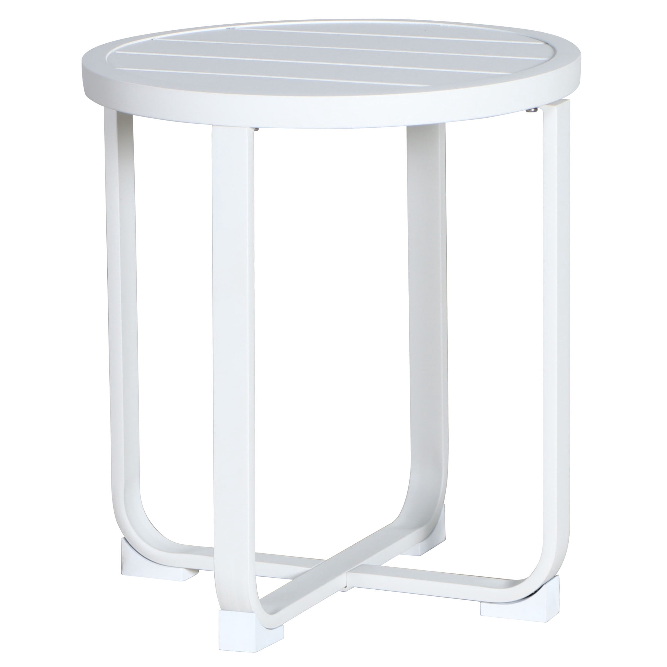 Mainstays Asher Springs Outdoor Steel Side Table- White