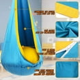 thumbnail image 2 of Kids Pod Swing Chair, Hanging Hammock Chair with Inflatable Pillow, Sensory Pocket for Outdoor and Indoor, Max 176Lbs(Blue Yellow), 2 of 13