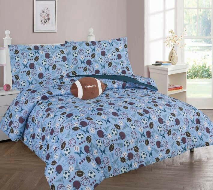 GorgeousHomeLinen Boys Girls Teens Twin 6PC Comforter Bedding Set with Matching Sheets and Small Decorative Pillow Bed Dressing for Kids Butterfly Blue