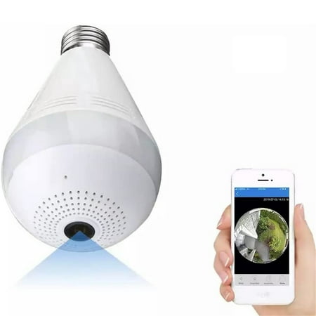 

Wireless 360 Panoramic Bulb Camera Security Camera Light Bulb - WiFi Surveillance IP Camera Lamp - 3D VR Display Motion Detection Floodlight And IR Night Vision Alert Events