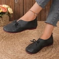 thumbnail image 5 of IEMIEMIEM Women's Vintage Distressed Bow Tie Flats Casual Slip On Loafers Comfortable Soft Sole Walking Shoes Black 7 Wide, 5 of 7