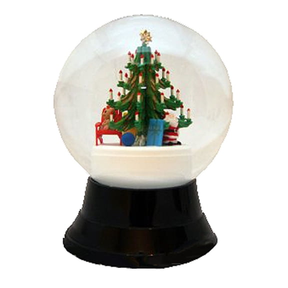 Alexander Taron 7" Black and Green Perzy Snow Globe Large Christmas Tree Decoration