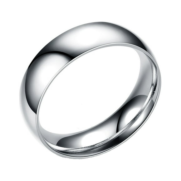 Mxee Clearance Rings for Women 6MM Sterling Silver High Polish Plain Dome Tarnish Resistant Comfort Fit Wedding Band Ring Sz 11