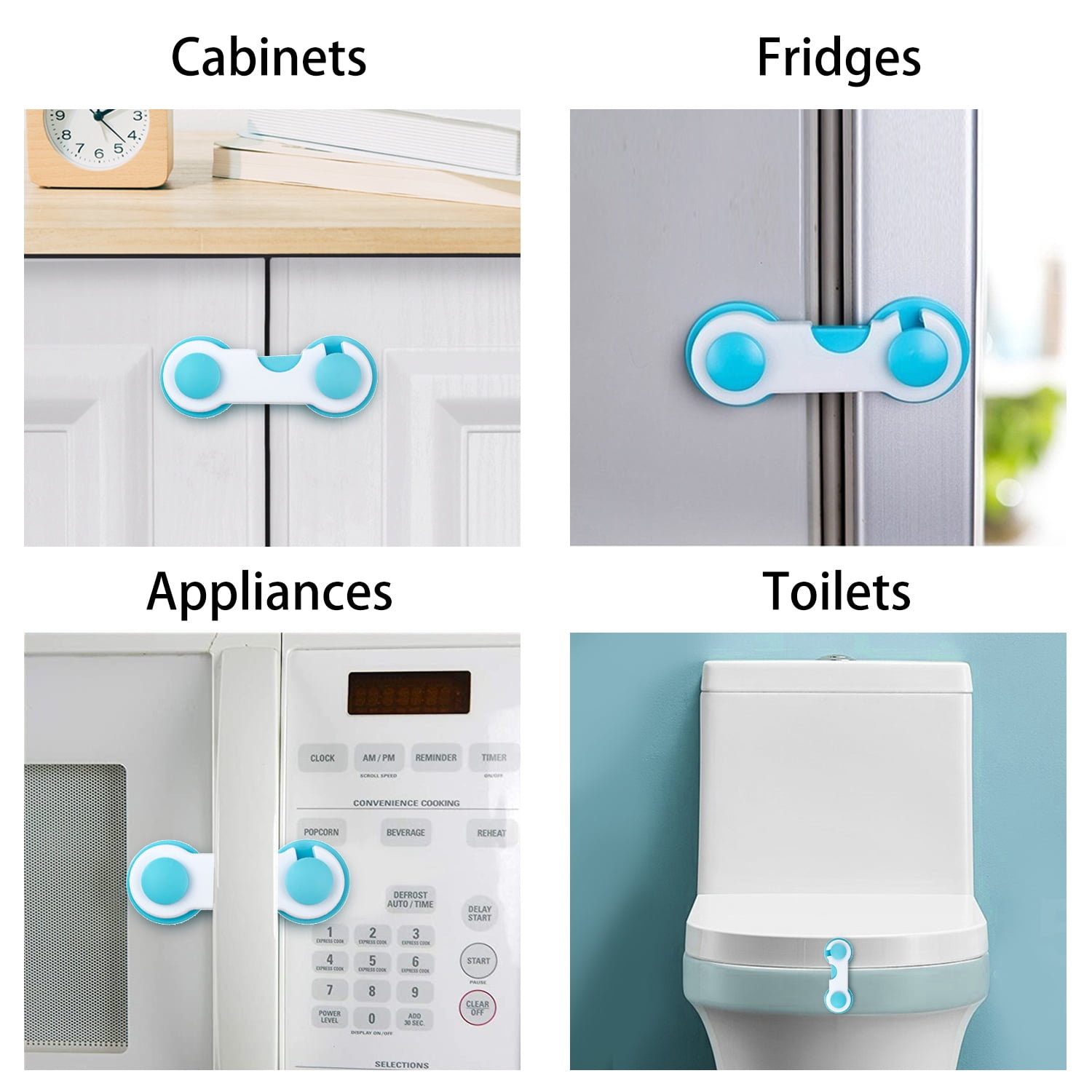 3pcs Child Protective Safety Locks, Baby Proof Cabinet Kitchen System, With  Strong Tape, Refrigerator, Pantry, Cabinets, Oven, No Drilling, No Key, Ea