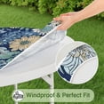 thumbnail image 5 of Pioneer Flower Floral Print Pattern Round Fitted Tablecloth with Elastic Edge,Dining Table Cover Waterproof,Outdoor Round Tablecloth for Camping,Dining,Indoor and Outdoor, 5 of 7