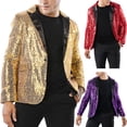 thumbnail image 2 of Traje de actuación con lentejuelas doradas para hombre, presentador de discoteca, chaqueta de estudio, 2 of 6
