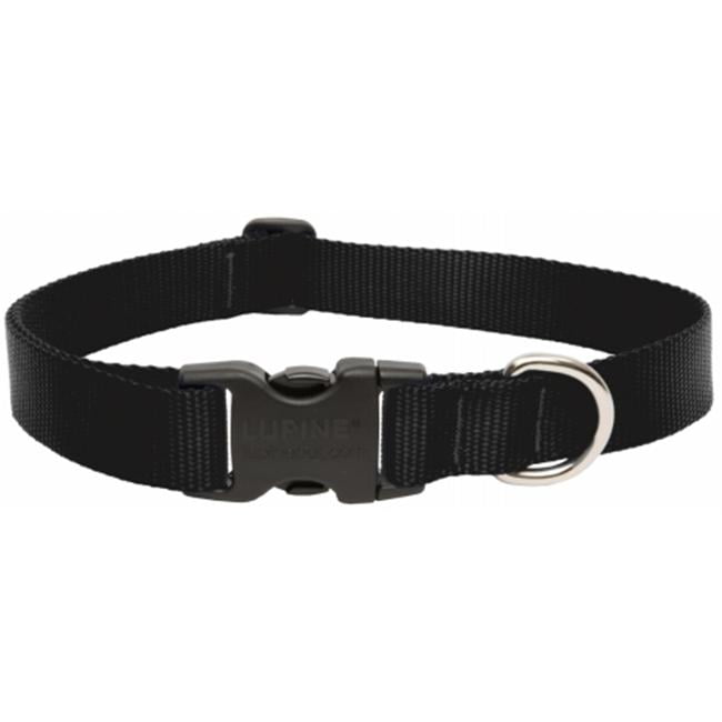 Lupine Collars and Leads 27552 1" x 12"20" Adjustable Black Collar For