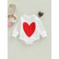 thumbnail image 2 of Faithtur Combinaison Bébé Saint-Valentin, Imprimé Cœur Dessin Animé Manches Longues Col Rond pour Garçons Filles, 2 of 9