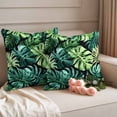 thumbnail image 5 of 2 Pack Outdoor Waterproof Throw Pillow Covers,Summer Tropical Leaves Monstera Decorative Square Patio Pillowcases for Chair Couch Sofa 16x16in, 5 of 9