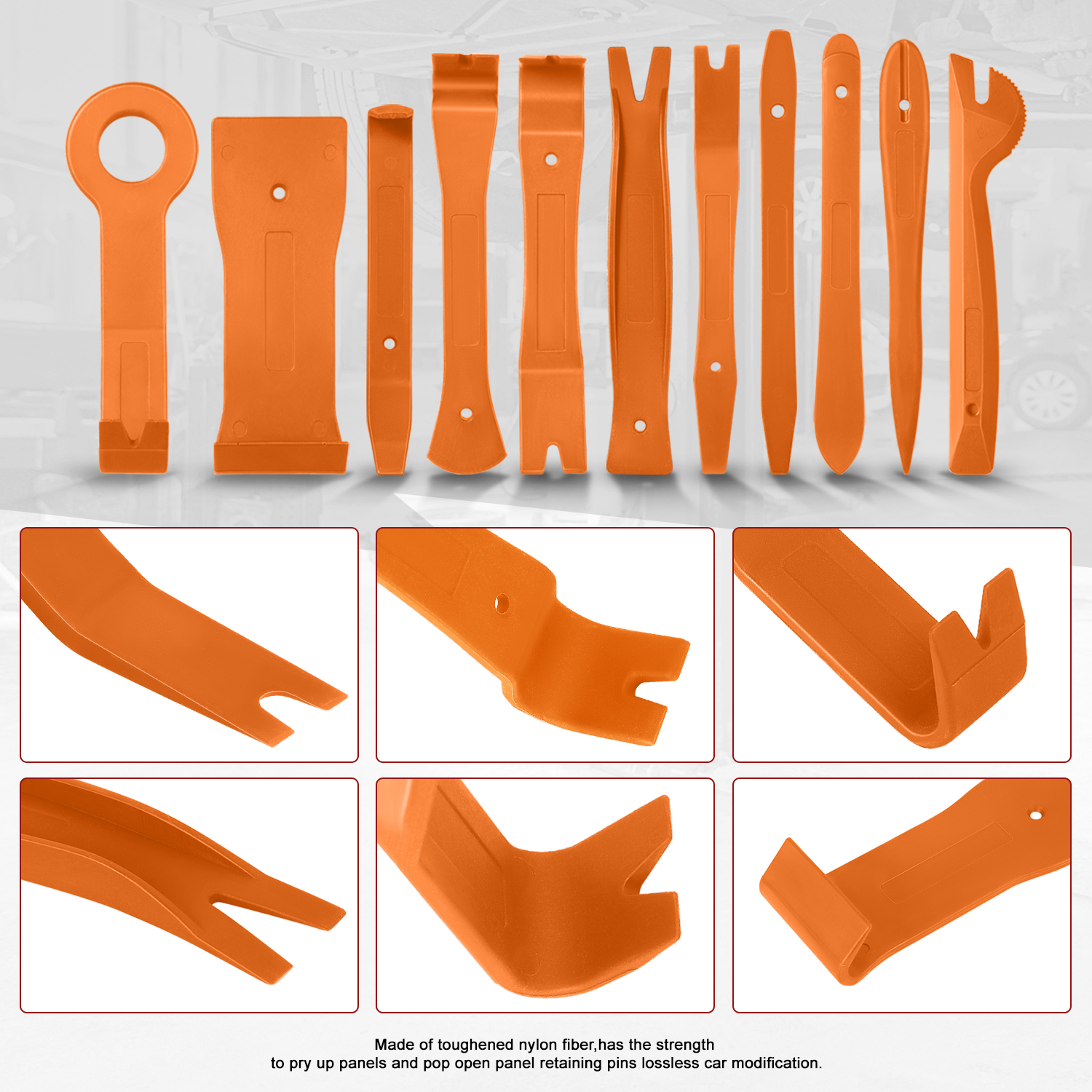 Car Trim Removal Tool Kit, Clip Plier Upholstery Remover Set for Auto Door Panel Audio Dashboard, with Storage Bag,Orange