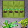 thumbnail image 4 of Daboolka 12 bolsillos verticales verdes colgantes de pared al aire libre jardín plantas bolsas de cultivo macetero, 4 of 8
