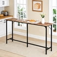thumbnail image 2 of Zimtown 71" Mid-Century Narrow Pub Table, Rustic Brown Counter Height Bar Table with Footrest, Sturdy Metal Frame Wood Breakfast Table for Dining Room (Only Table), 2 of 6