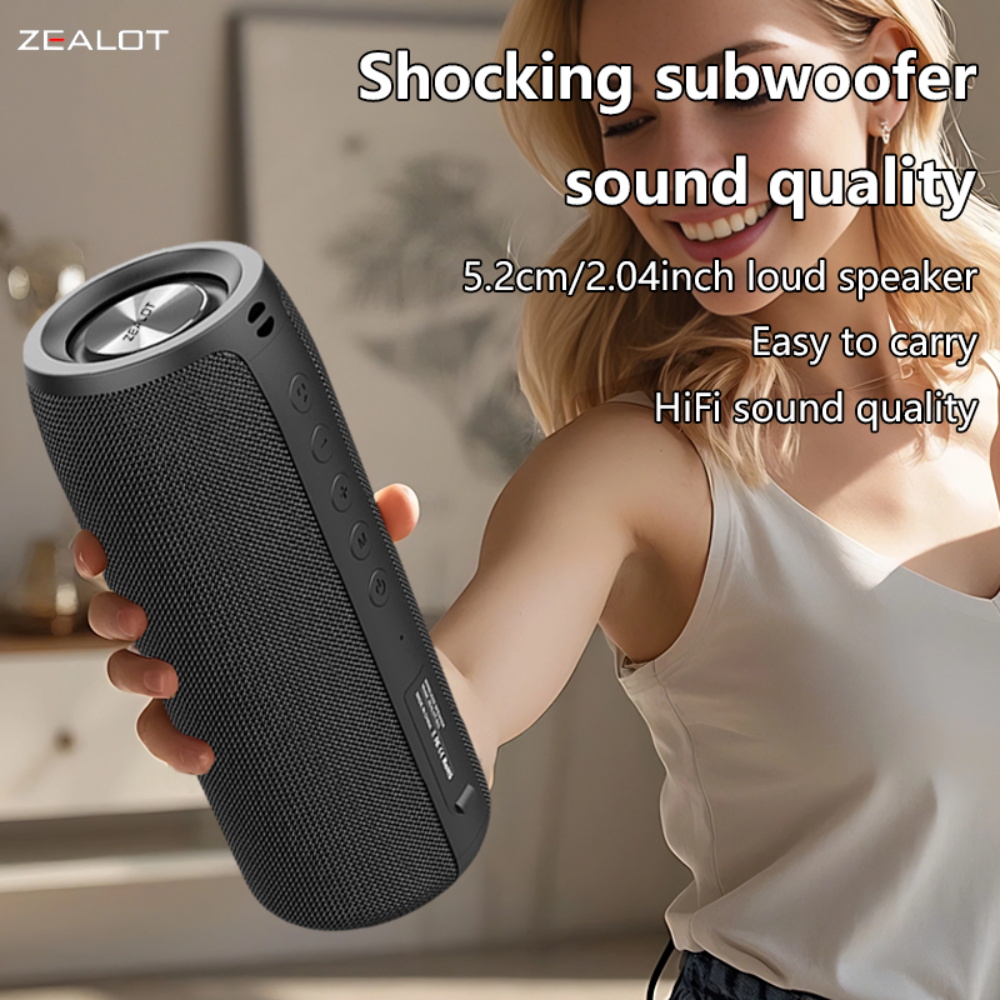 ZEALOT S51, Portable Waterproof Bluetooth Speaker, Deep Bass, for Camping, Beach, Party