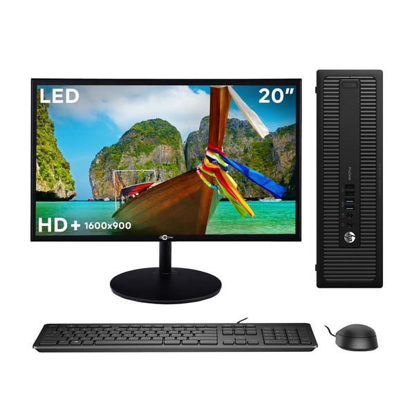 HP 600 G4 SFF Desktop Computer with 24" Monitor | Intel Core i5 3.20 GHz | 8GB DDR4 RAM 180GB SSD 500GB HDD | Windows 11 Pro WiFi Bluetooth| Refurbished
