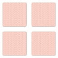thumbnail image 1 of Geometric Coaster Set of 4, Geometrical Pattern with Rectangles and Dots Contemporary Style Abstract Art, Square Hardboard Gloss Coasters, Standard Size, Blush and White, by Ambesonne, 1 of 2