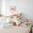 thumbnail image 6 of jejeloiu Cartoon Mushroom 7pcs Bedding Comforter Set,Tropical Botanical Plant Queen Bedding Sets,Red White Queen Sheet Sets For Girls Teens,Ultra Soft Home Decor Reversible, 6 of 8