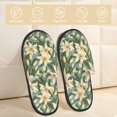 thumbnail image 2 of Fotbe Lilies Flowers Pattern Women's Fuzzy Slippers Plush Slippers Fluffy Winter House Shoes Indoor and Outdoor-Medium, 2 of 8