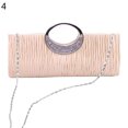 thumbnail image 2 of Yesbay Women Luxury Rhinestone Satin Pleated Evening Bag Party Clutch Purse Handbag,Beige, 2 of 8
