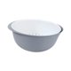 thumbnail image 4 of Juego de colador de cocina apilable 2 en 1 Macarena Cesta de drenaje gris pequeño, 4 of 7