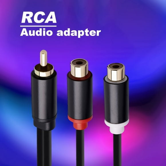 3686MMF-03 Audio Cable Portable Stable Connection 30cm Multifunctional PVC RCA Female to 2 RCA Male Splitter Cord for Power Amplifier