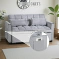 thumbnail image 5 of 3 in 1 Sleeper Sofa Bed, Pull Out Couch, Convertible Futon Loveseat with krest, Dinotefuran Living Room Chaise Lounr Home Apartment Office, Grey, 5 of 7