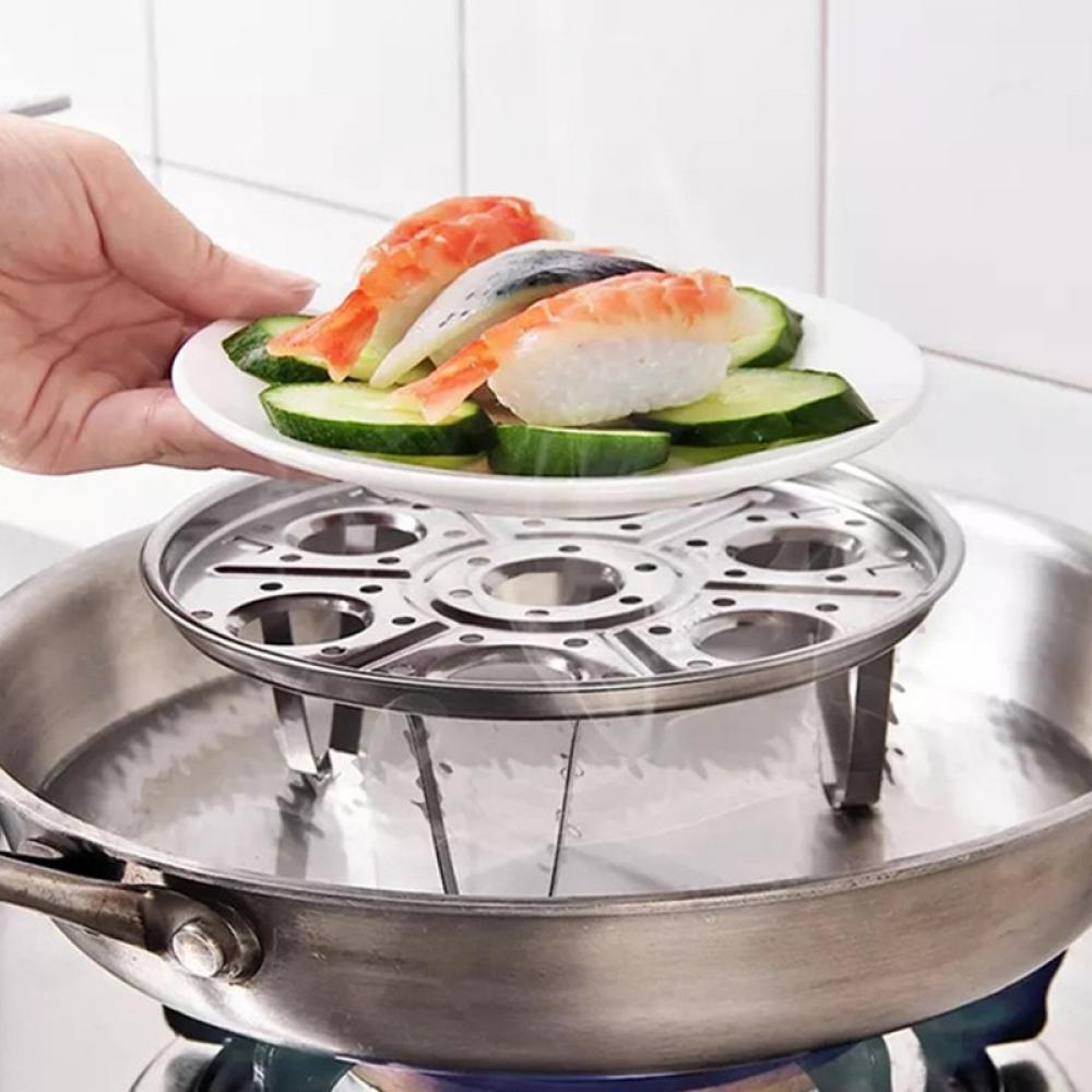 Round Stainless Steel Steamer Rack Steaming Rack Stand Canner Canning Racks Stock Pot Steaming