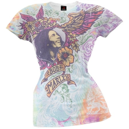 Bob Marley - Flower Juniors T-Shirt (Best Bob Marley Covers)