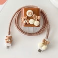 thumbnail image 1 of Charger Cable Protector For Iphone 15 14 13 18W 20W Charger Protector Cover Cartoon M Bear Protective Data Line Spiral Winder MBearBrown, 1 of 5