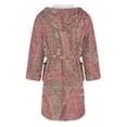 thumbnail image 5 of Women's Fleece Plush Robe Long Warm Plush Bathrobe Loungewear Jacket Printed Comfort Robe, 5 of 5
