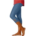 thumbnail image 6 of Capri for Women Stretchy High Waisted Pull On Faux Demin Capri Leggings Spring Summer Trendy Workout Gym Yoga Pants, L, 6 of 9