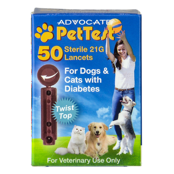PetTest Twist Top Lancets 21G for Dogs and Cats for use with PetTest