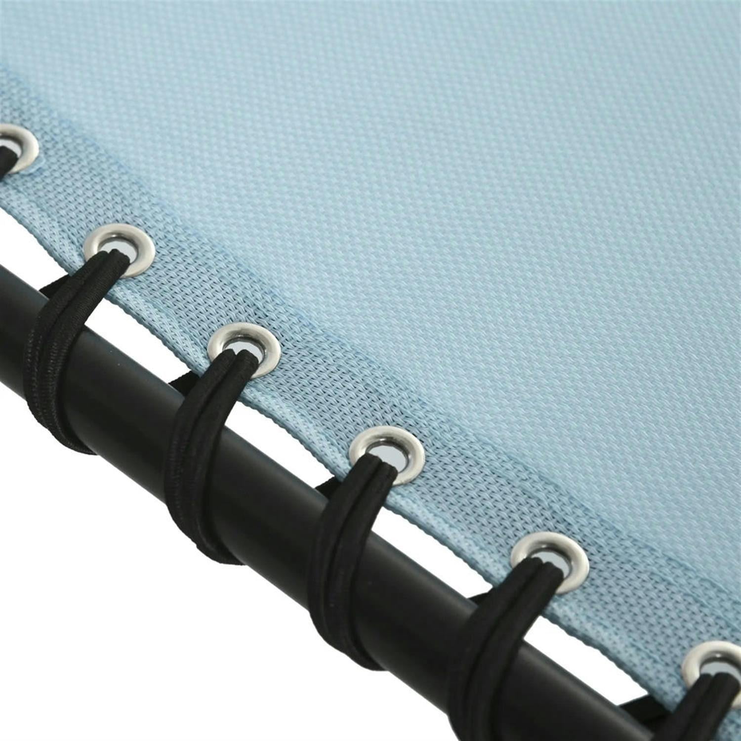 Demi Bonn Outdoor Folding Chaise Lounge with 4-Position Reclining, Mesh Seat & Bungee Back for Beach, Yard, Patio, Blue