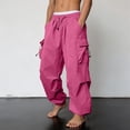 thumbnail image 7 of KIHOUT Mens Cargo Pants Wide Leg Baggy Sweatpants with Multi Pockets Elastic Waist Drawstring Joggers Casual Loose Fit Techwear Workwear Long Pants for Men, 7 of 7