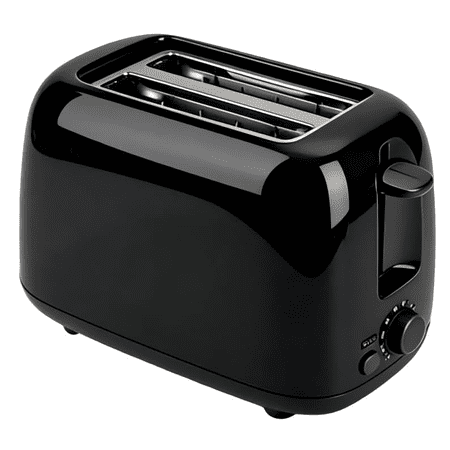 LapEasy Toaster 2 Slice with 6 Browning Settings Removable Crumb Tray Black