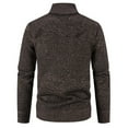 thumbnail image 4 of Herrnalise Men's Fashion Autumn And Winter Stand Collar Sweater Casual Fleece Jacket Coffee, 4 of 4