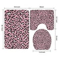 thumbnail image 3 of Pink and Black Of Leopard Print Bathroom Rugs Sets 3 Piece,Toilet Cover Set,Absorbent Non Slip Bathroom Mats Sets with U-Shaped Contour Rug Toilet Rug Set, 3 of 5