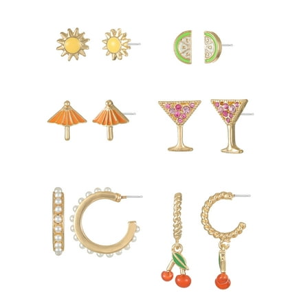 Packed Party Tropical Punch Earring Set, 6 Pairs